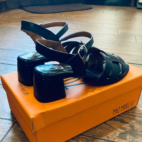 Miz Mooz Black Leather Oakley Sandals - Picture 8 of 15